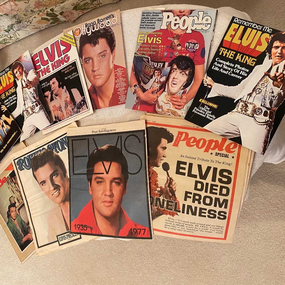 Eleven Vintage  Elvis Magazines mostly 1977-1978 .